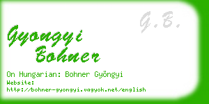 gyongyi bohner business card