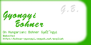 gyongyi bohner business card